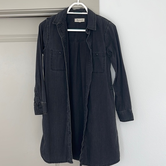 Madewell weathered black button-down shirt dress xs - Picture 2 of 13